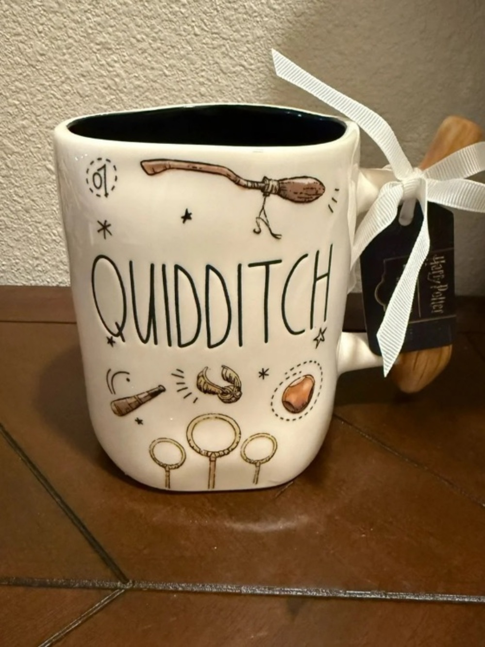 Warner Bros. Quidditch Ceramic Mug - White Exterior with Black Interior
